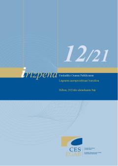 12/21 Irizpena Euskadiko Osasun Publikoaren Legearen aurreproiektua